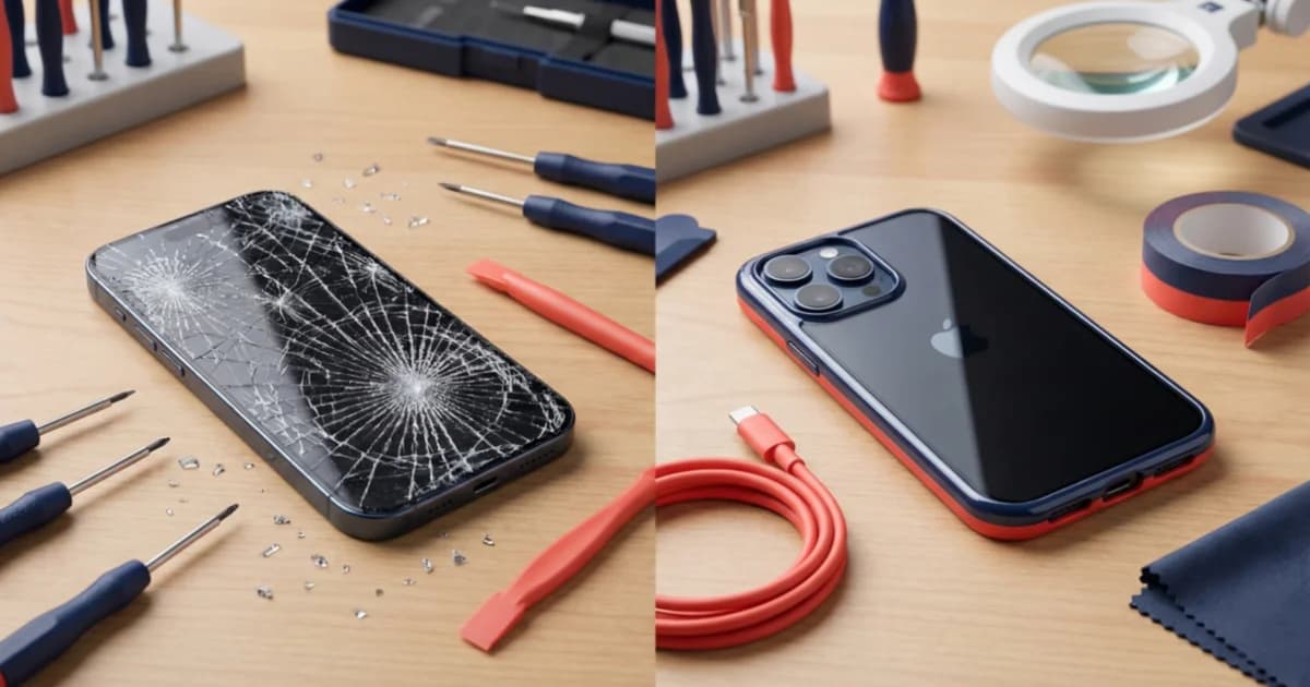 Αλλαγή οθόνης iPhone πριν και μετά - σπασμένη vs καινούργια οθόνη στο iFastRepair